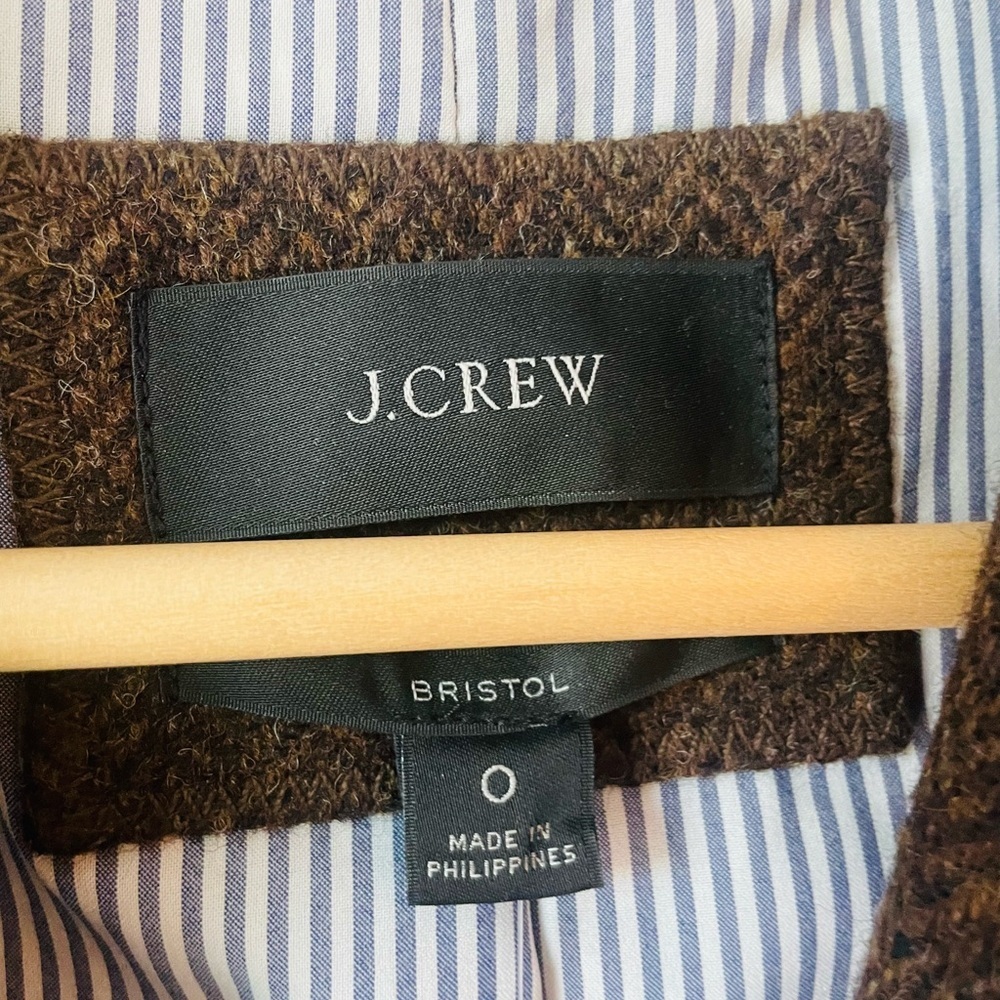 J. Crew Bristol Blazer Chocolate Herringbone NWT - Picture 4 of 12